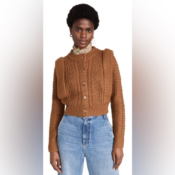 English Factory Cropped Knit Cardigan - Picture 2 of 5